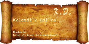 Kolcsár Dóra névjegykártya